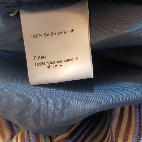 AKRIS PUNTO Colorful 100% Silk Skirt 10 Pleated Ruffle Striped‎ Event Career - Picture 13 of 16